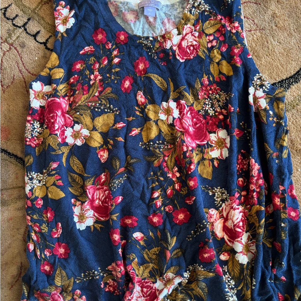 Laura Scott Floral Knit Top - Multicolor